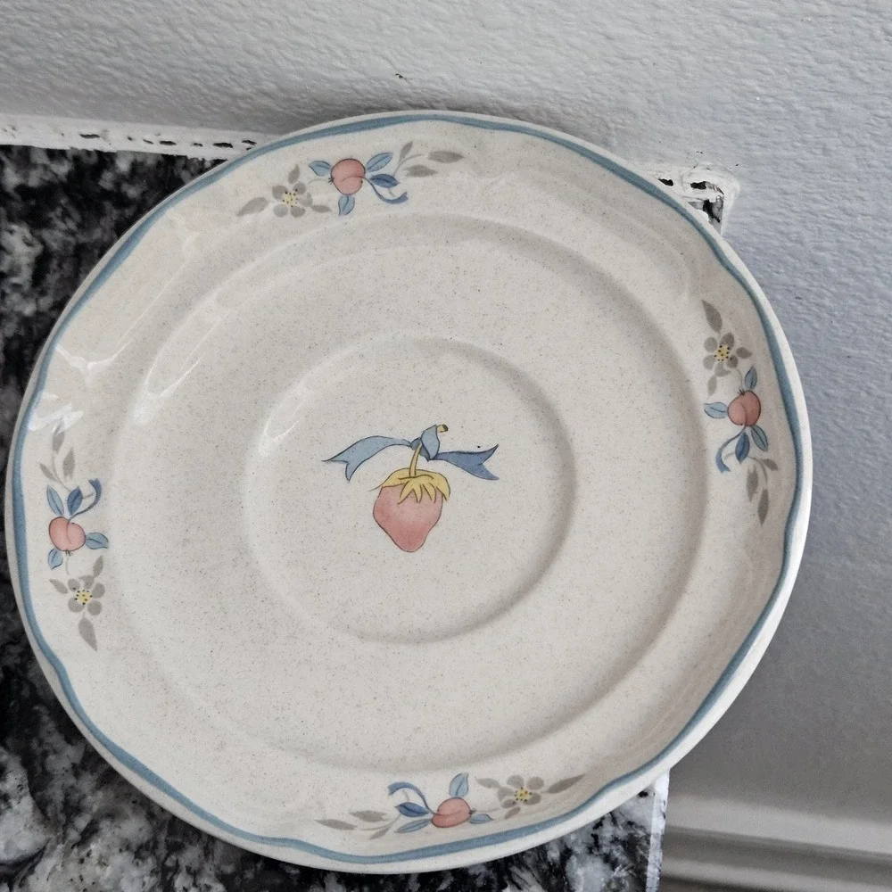 International China stoneware saucer‎ Marmalade Country Harvest pattern set of 2